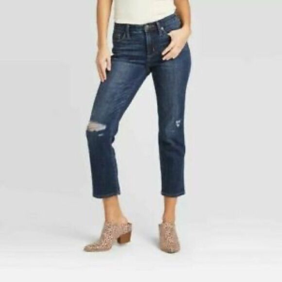 Universal Thread High Rise Straight Crop Jeans - Picture 1 of 8